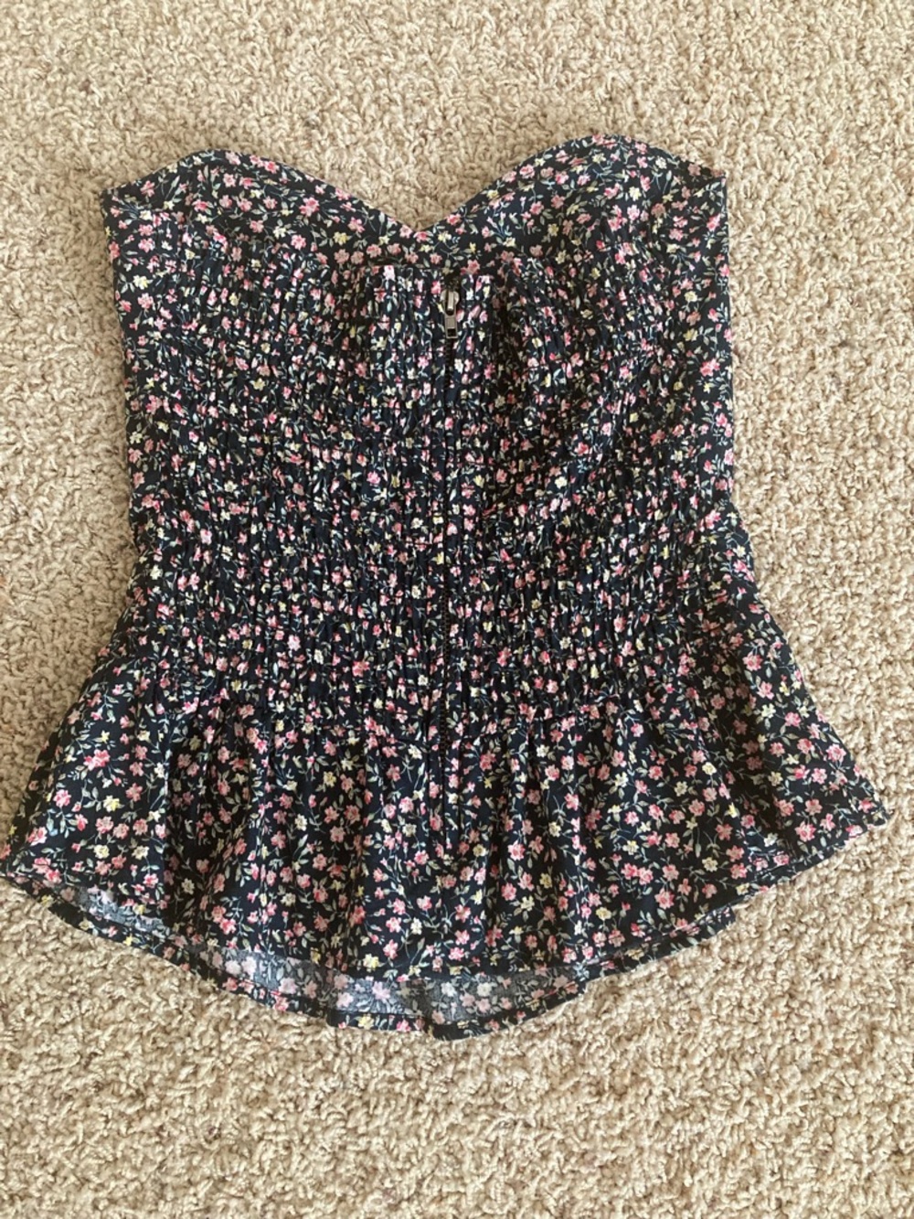 Monteau Black Floral Corset Top - Picture 5 of 8